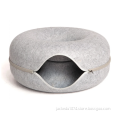 Double-layer composite structure Detachable Felt material washable Funny Cat Donut Tube Toy Cat Hole Tunnel Nest Bed Wholesale